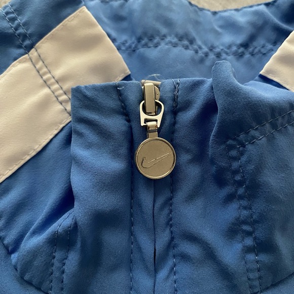 Nike Sportswear Track‎ Jacket Women's Medium Blue Striped Sleeve Microfiber Zip - Picture 5 of 15